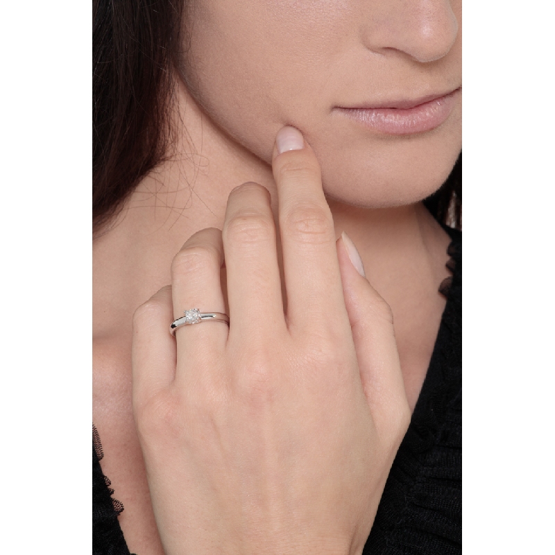 Solitärring Weißgold 750 Verlobung