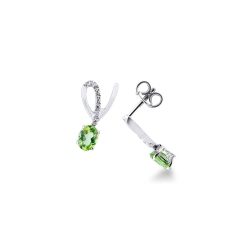 Ohrringe mit Peridot und Diamanten Weißgold 750