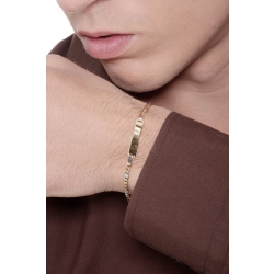 Weißgold Gelbgold Armband mit Gravurplatte 2