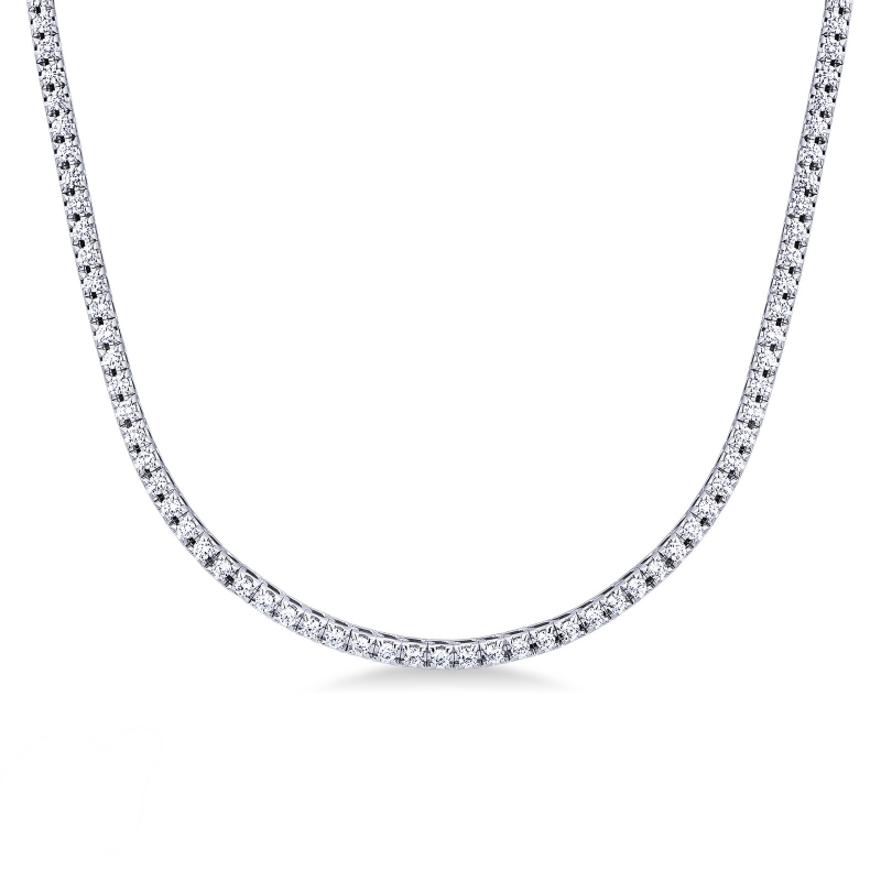 Tennis-Halskette aus Weißgold 750 mit Diamanten