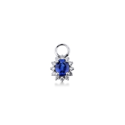 Gv Charm Halo Anhänger mit blauem Saphir und Diamanten