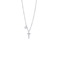 Buchstaben Halskette T Weißgold Diamanten