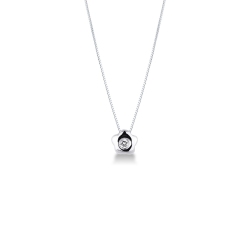 Halskette aus Weißgold 750 mit blumenförmigem Diamant-Anhänger