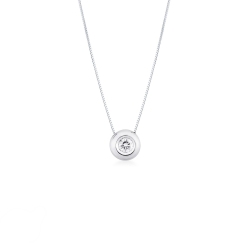 Weißgold -Damenkette mit Diamant-Anhänger