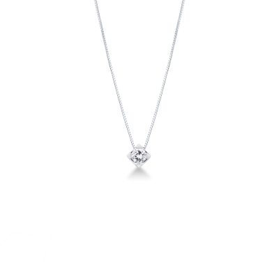 Weißgold Kette mit Diamant Anhänger 0,70 ct Rhombus 