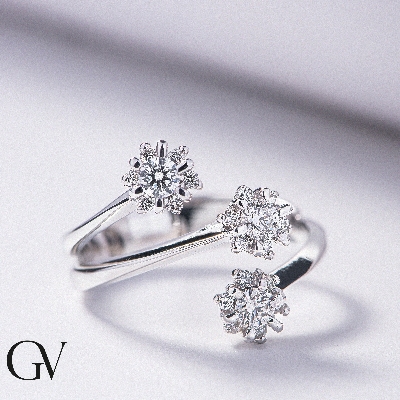 Weißgold Ring ILLUSION mit Diamanten 