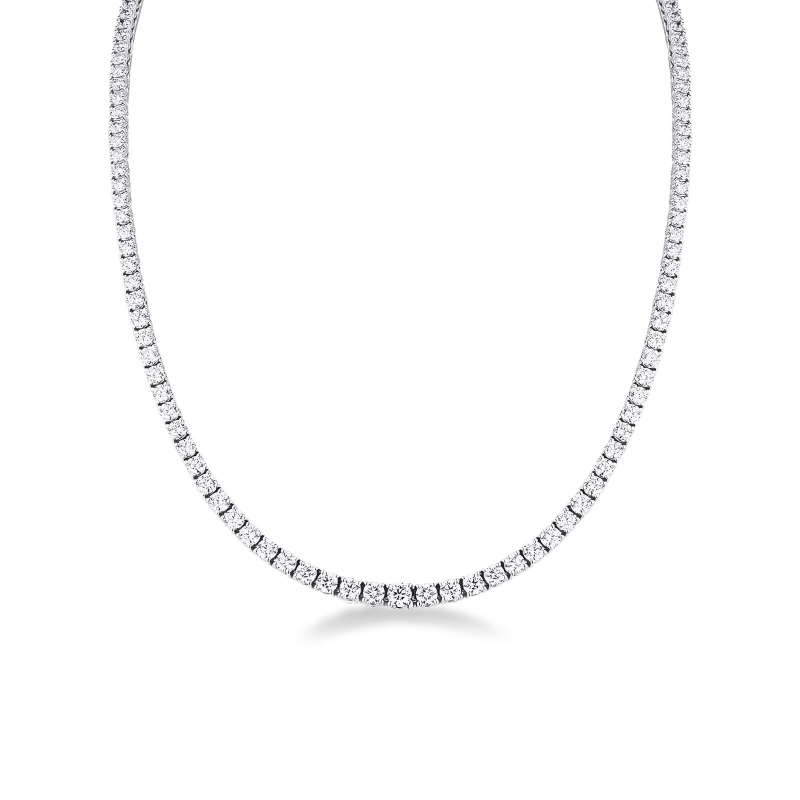 Weißgold 750 Tennis Kette mit Diamanten 