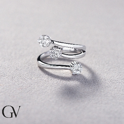 Weißgold mit Pavé-Diamanten Illusion 