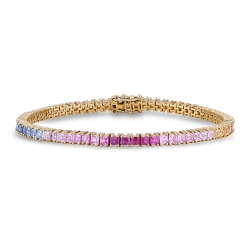 Saphir Armband Tennis Gelbgold Rainbow Kollektion