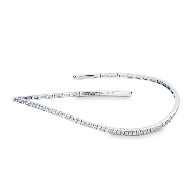 Weißgold 18K halbstarres Armband mit Brillanten