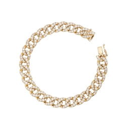 Iced Out Armband aus Gelbgold 18K mit Brillanten 