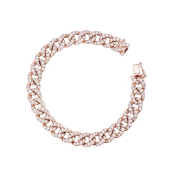 Iced Out Armband Roségold 18K mit Diamanten 