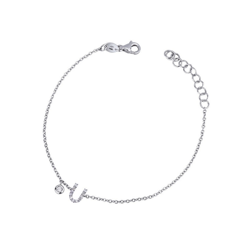 Armband mit Diamant-Buchstabe U