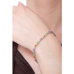 Weißgold Armband mit Amethyst, Peridot, Citrin Rainbow 2