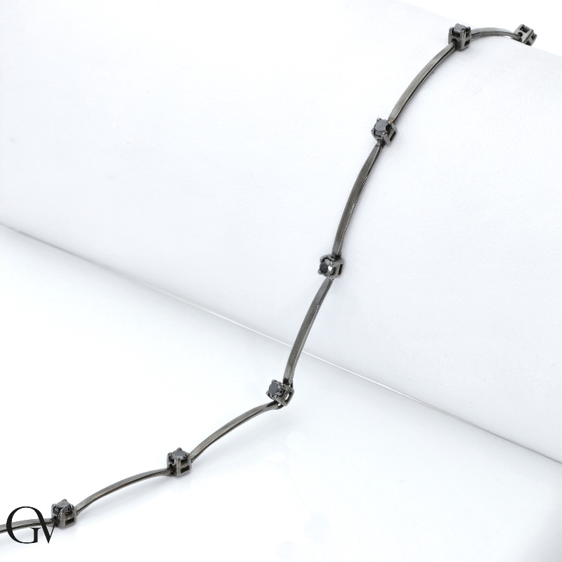 Schwarzgold Armband Herren mit schwarzen Diamanten