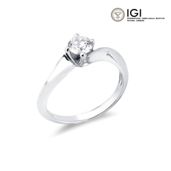 Verlobungsring mit einem Diamanten 0.49kt IGI aus 18K Weißgold