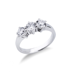 Weißgold-Verlobungsring mit 3 Brillanten 