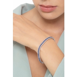 Tennis Armband Damen 750er Weißgold mit Diamanten und blauen Saphiren 2