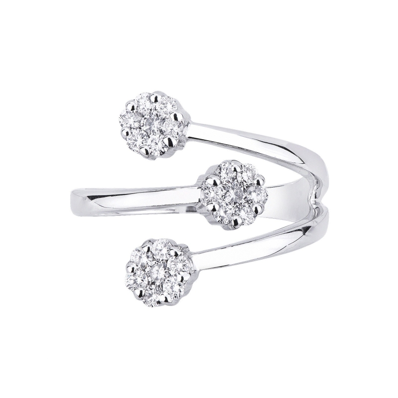 Weißgold Ring ILLUSION mit Diamanten 