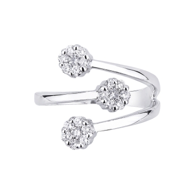 Weißgold Ring ILLUSION mit Diamanten 