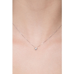 Weißgold Kette Damen mit Solitär-Diamanten 2