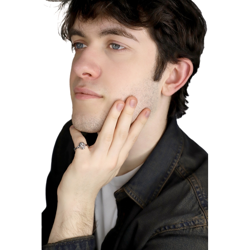 Totenkopf Ring aus 750er Weißgold