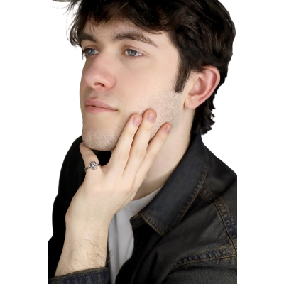 Totenkopf Ring aus 750er Weißgold