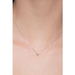 Solitär-Anhänger Halskette aus Weißgold 750 2