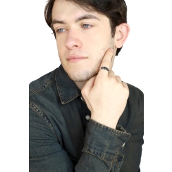 750er Weißgold Herrenring mit 7 schwarzen Diamanten 2