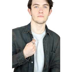 Weißgold 18k Herrenring mit sieben Diamanten 2