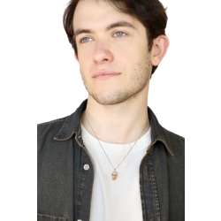 Herrenkette aus 750er Roségold mit Anhänger Totenkopf aus Diamanten 2