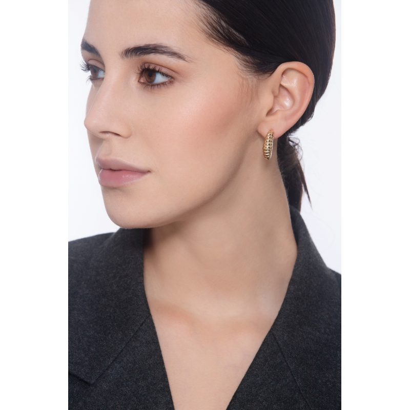 Halbmond-Ohrringe aus 750er Gelbgold