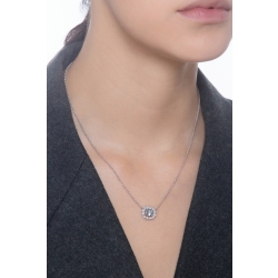 Damenkette aus Weißgold mit Aquamarin und Diamanten 2