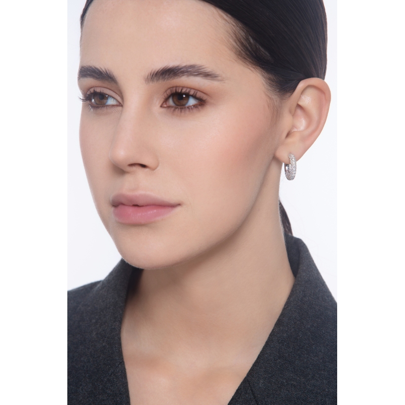 Weißgold 750 Creolen mit Diamanten