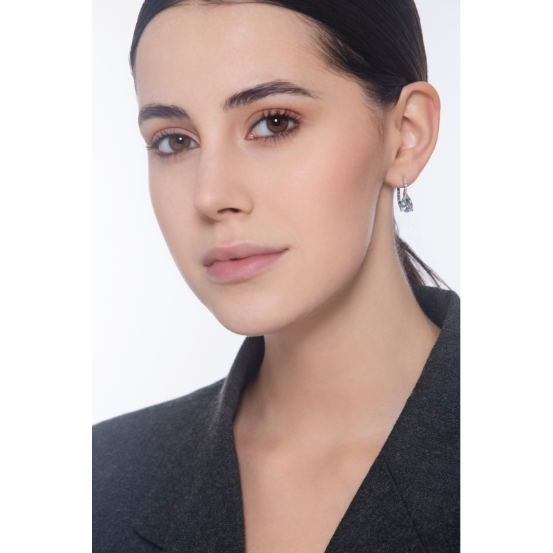 18K Weißgold Ohrhänger mit Aquamarinen und Diamanten