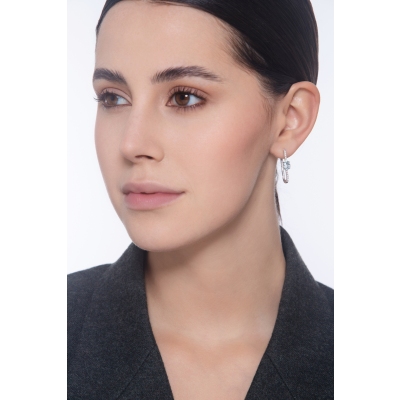 Ovale Ohrringe mit Aquamarin und Diamanten aus 750er Weißgold