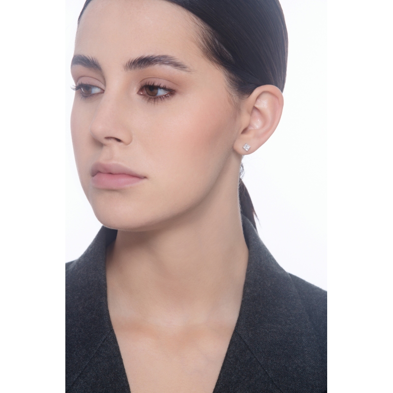 Einzelner Ohrstecker 18K Weißgold mit GIA Diamant