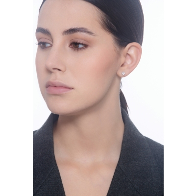 Einzelner Ohrstecker 18K Weißgold mit GIA Diamant