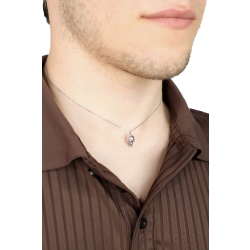 Halskette aus 750er Weißgold mit Totenkopf Anhänger und Diamanten 2