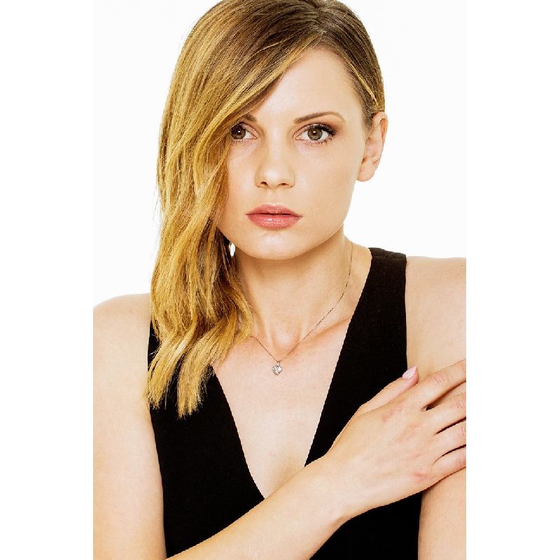 Halskette aus 18k Weißgold mit Aquamarin-Herz-Anhänger