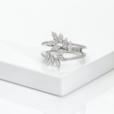 Designer Ring Weißgold 750 mit Diamanten