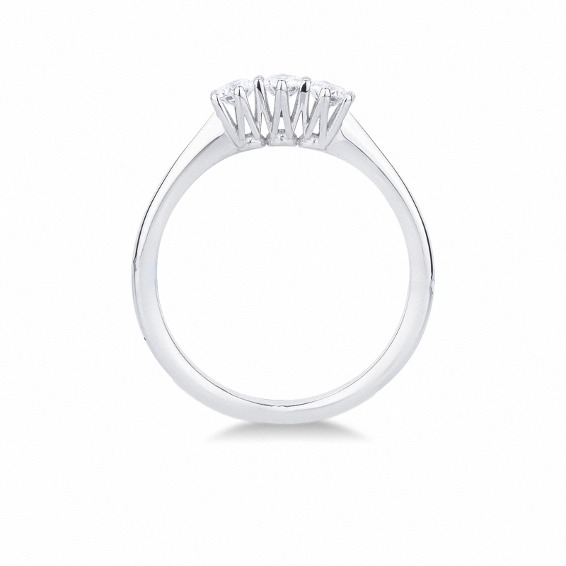 750er Weißgold Damenring mit drei Diamanten