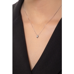 Damenkette aus Weißgold 750 mit tropfenförmigem Diamant-Anhänger 2