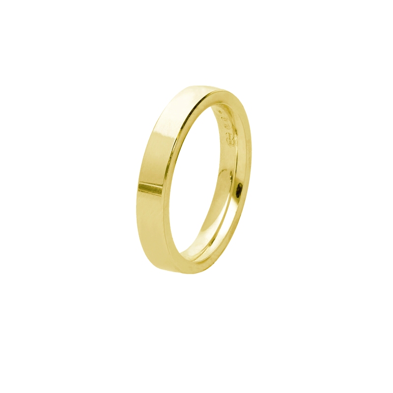 Moderner Ehering Gelbgold 18K 