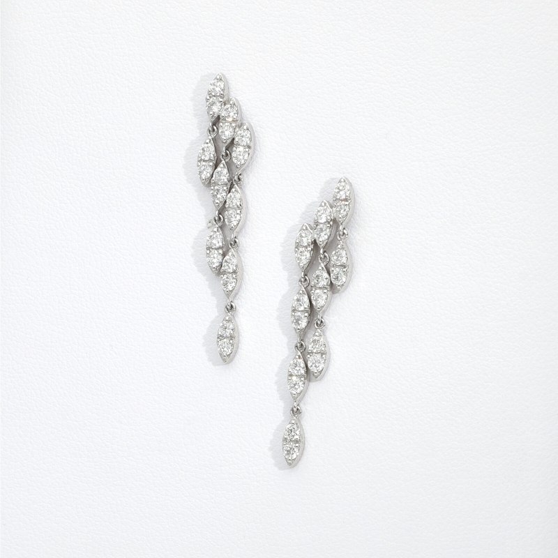 Ohrhänger mit Diamanten Weißgold 750