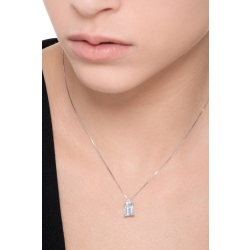 Halskette aus 750er Weißgold mit Aquamarin und Diamanten 2