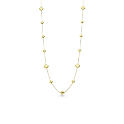 750er Gelbgold Damenkette mit kleinen Quadraten, 90 cm