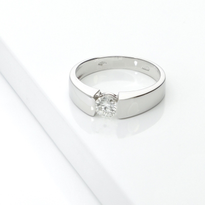 Diamantring 0.40 kt Spannfassung Weißgold 750