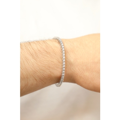Elastisches Tennisarmband Weißgold 18k mit Diamanten 