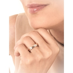 Moderner Ehering 750er Weißgold-Rotgold 2